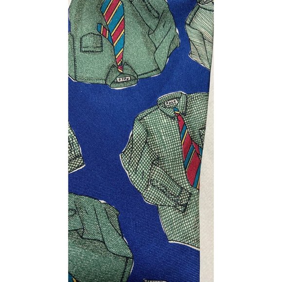 POLO RALPH LAUREN Blue Tie Shirt Silk Tie CANADA 58"/ 4" GC - Picture 3 of 5